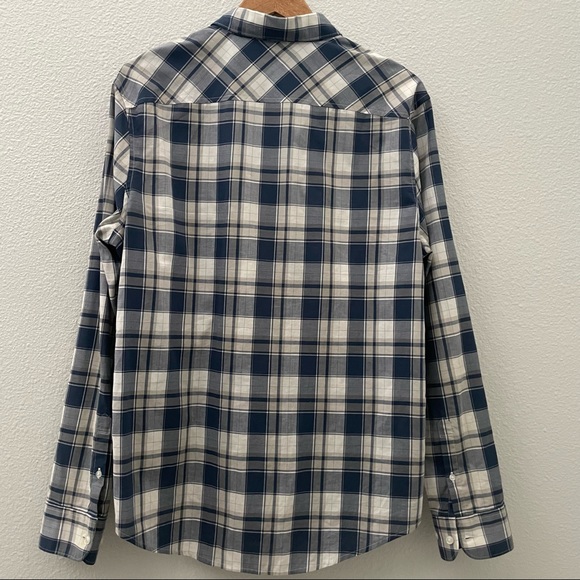 Penguin navy and gray plaid button down shirt size large - Picture 4 of 5